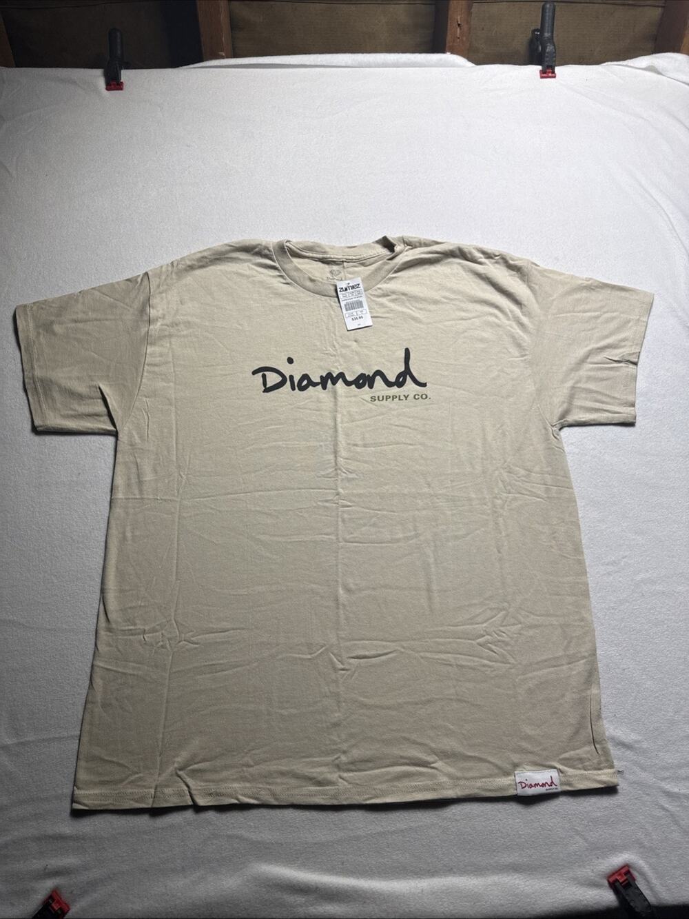 Diamond Supply Co OG Script Tee Shirt Xl Tan